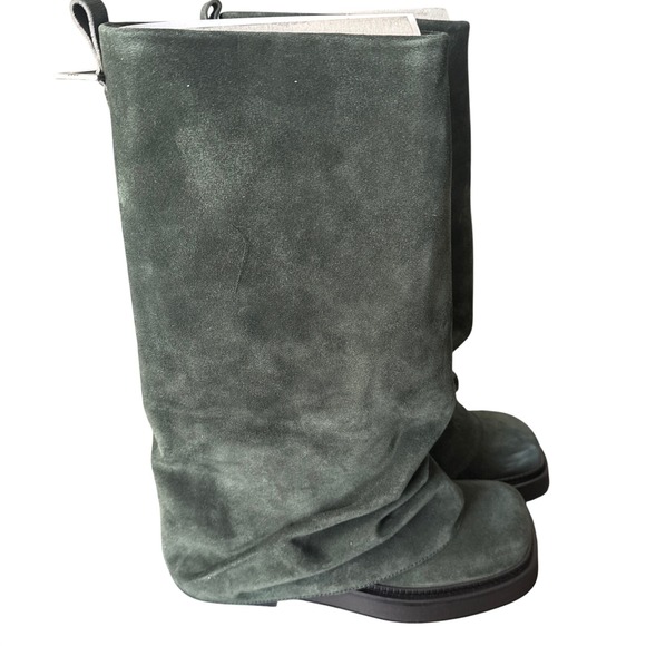 The Attico Robin Green Fade Suede Slouchy Combat Boots 39 new in box - Picture 3 of 13